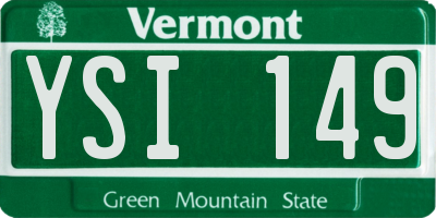 VT license plate YSI149