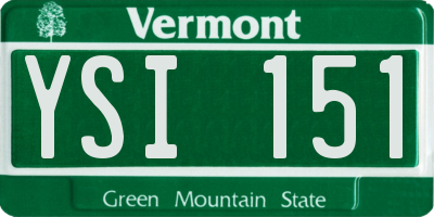 VT license plate YSI151