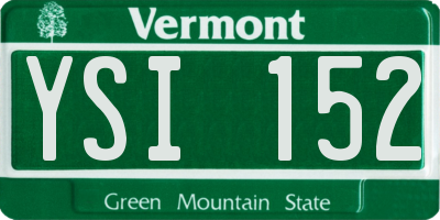 VT license plate YSI152