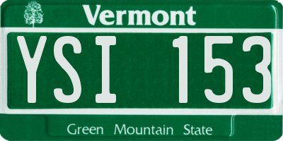 VT license plate YSI153