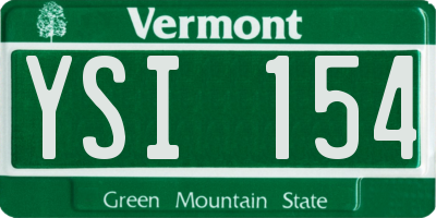 VT license plate YSI154
