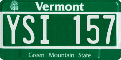 VT license plate YSI157