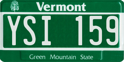VT license plate YSI159