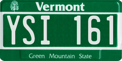 VT license plate YSI161