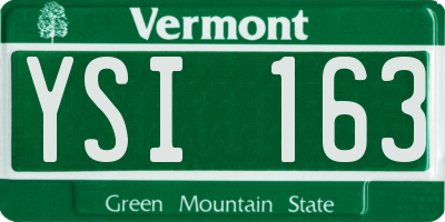 VT license plate YSI163
