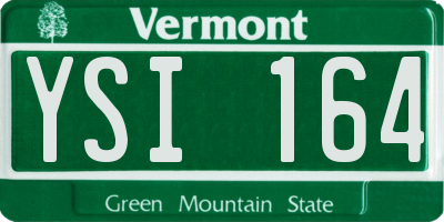 VT license plate YSI164