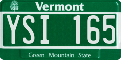 VT license plate YSI165