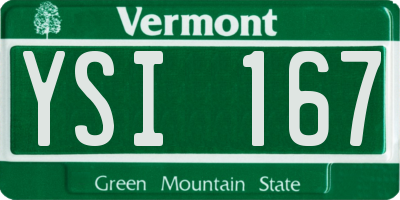 VT license plate YSI167