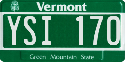 VT license plate YSI170