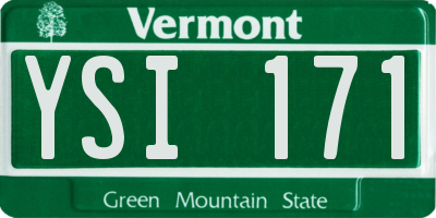 VT license plate YSI171