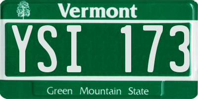 VT license plate YSI173