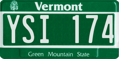 VT license plate YSI174