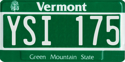 VT license plate YSI175