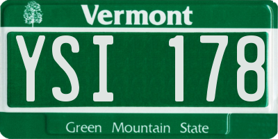 VT license plate YSI178