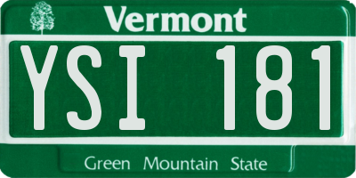 VT license plate YSI181