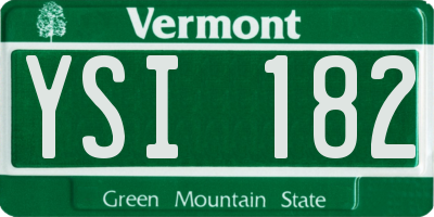 VT license plate YSI182