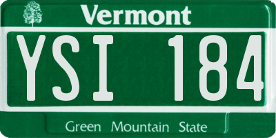 VT license plate YSI184
