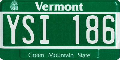 VT license plate YSI186