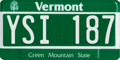VT license plate YSI187