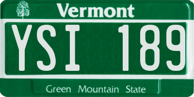 VT license plate YSI189
