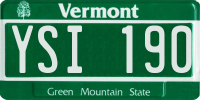 VT license plate YSI190