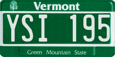 VT license plate YSI195