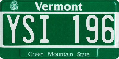 VT license plate YSI196
