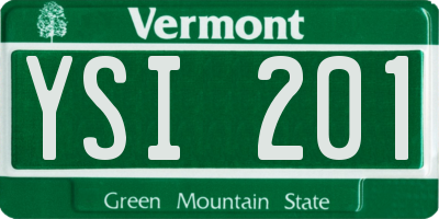 VT license plate YSI201