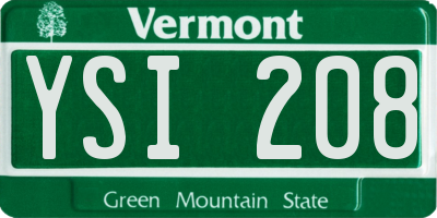 VT license plate YSI208
