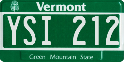 VT license plate YSI212
