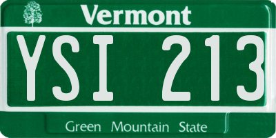 VT license plate YSI213
