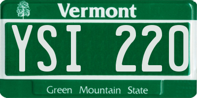 VT license plate YSI220