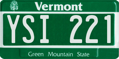 VT license plate YSI221