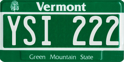 VT license plate YSI222