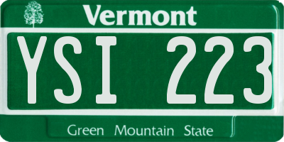 VT license plate YSI223