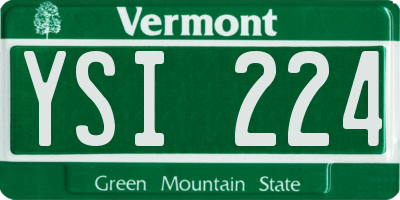 VT license plate YSI224