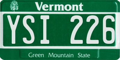 VT license plate YSI226