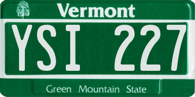 VT license plate YSI227