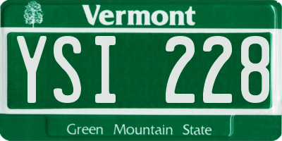 VT license plate YSI228