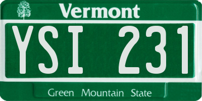 VT license plate YSI231