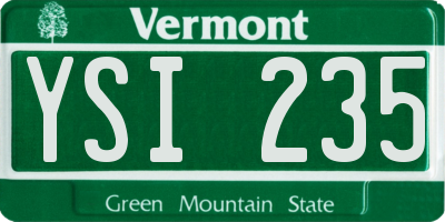 VT license plate YSI235