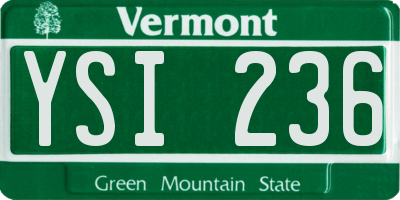 VT license plate YSI236