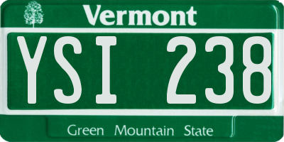 VT license plate YSI238