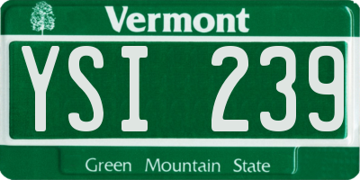 VT license plate YSI239
