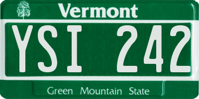 VT license plate YSI242