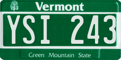 VT license plate YSI243