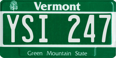 VT license plate YSI247