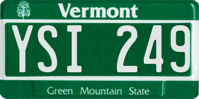 VT license plate YSI249