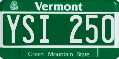 VT license plate YSI250