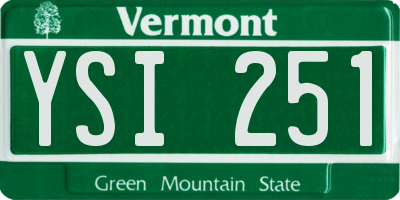 VT license plate YSI251